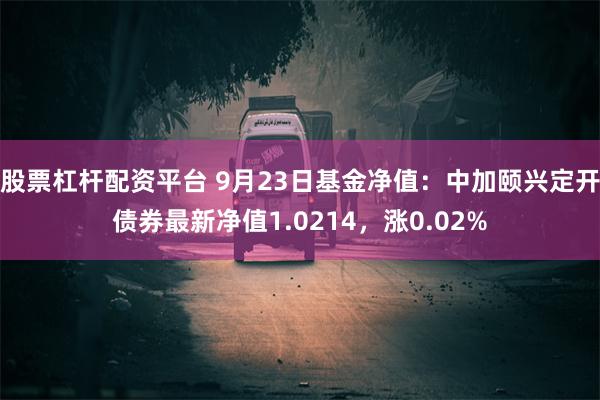 股票杠杆配资平台 9月23日基金净值：中加颐兴定开债券最新净值1.0214，涨0.02%