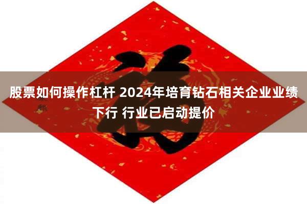 股票如何操作杠杆 2024年培育钻石相关企业业绩下行 行业已启动提价